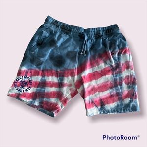 Custom Tie-Dye American Flag shorts